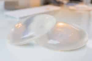 Breast implants on a desk that can be used for Poland Syndrome reconstruction