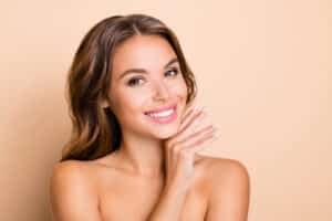 Woman smiling showing results of laser resurfacing in Wyoming, MI