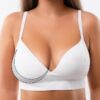 Woman in bra showing that one is bigger than the other